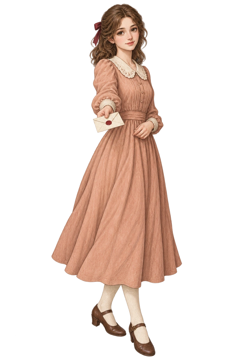 手紙を差し出す少女