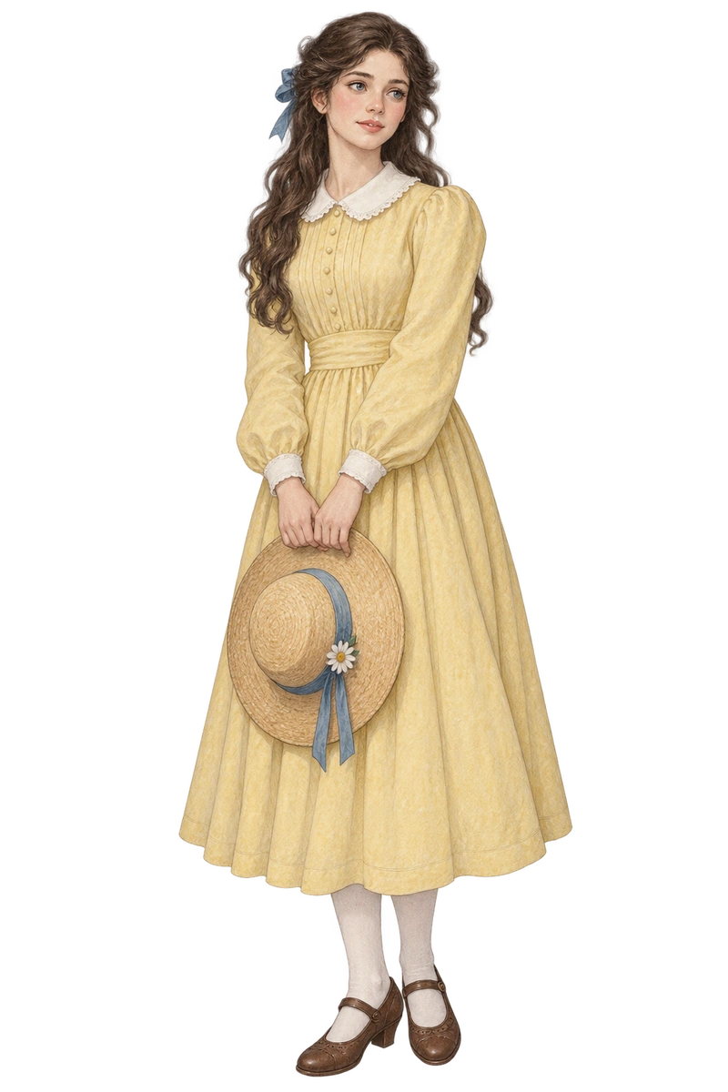 麦わら帽子を手にした少女