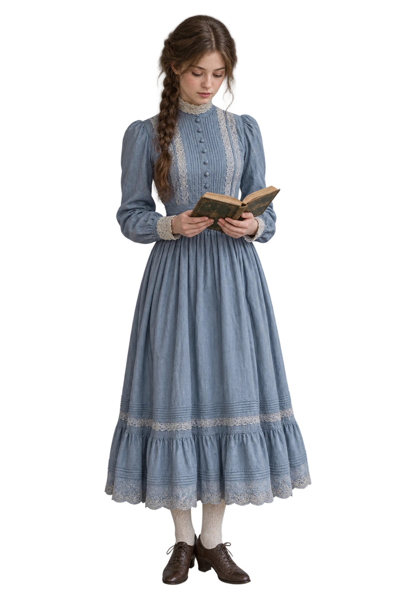 洋書を読む少女