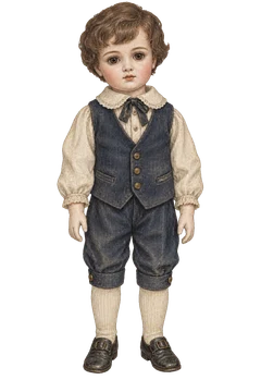 黒い靴の少年人形
