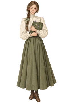 押し花帳を抱える少女