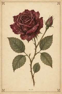 宵薔薇の押し花