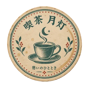 喫茶月灯の紙コースターの昭和レトロな紙もの素材