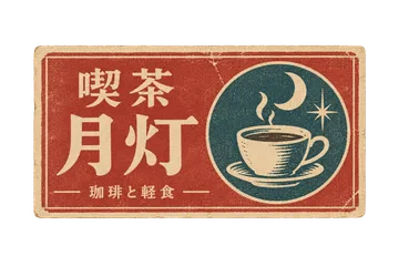 喫茶月灯のマッチラベルの昭和レトロな紙もの素材
