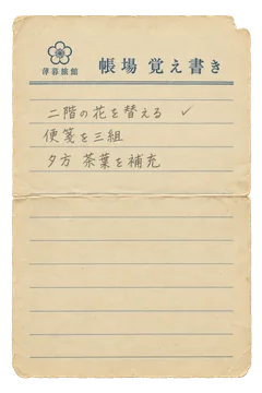 帳場の覚え書きの昭和レトロな紙もの素材