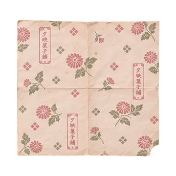 菓子舗の包装紙の昭和レトロな紙もの素材