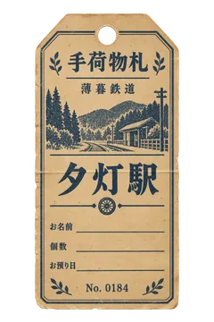 薄暮鉄道の手荷物札の昭和レトロな紙もの素材