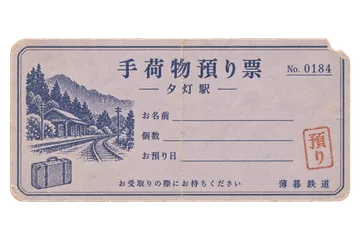 薄暮鉄道の手荷物預り票の昭和レトロな紙もの素材